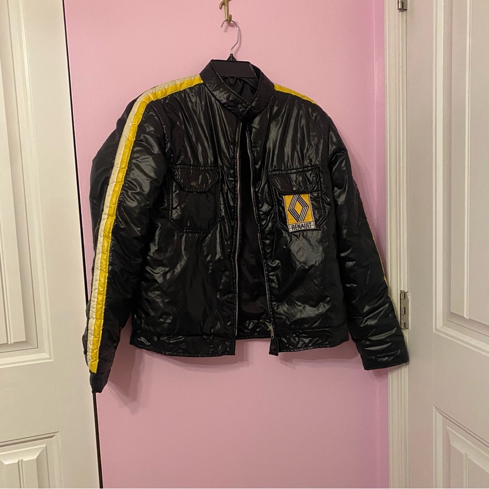Vintage Renault Black and Yellow Men's Jacket